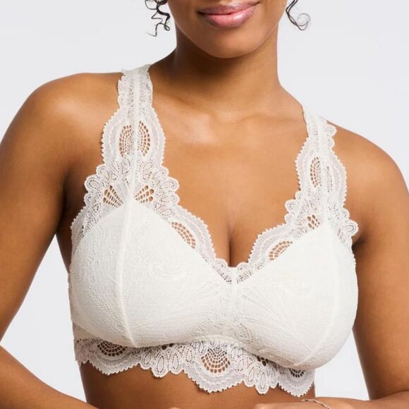 Montelle Fleurt Belle Époque Full Cup Lace Bralette – Ivory (XLF, fits 36G–38F) - Picture 3 of 4